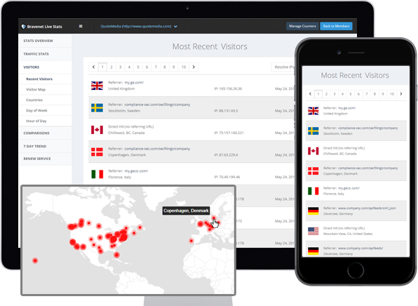 Bravenet Counters Monitor your Traffic in Real Time